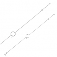 Bracelet en argent 925/1000 rhodié TERRA cercle avec petit oiseau