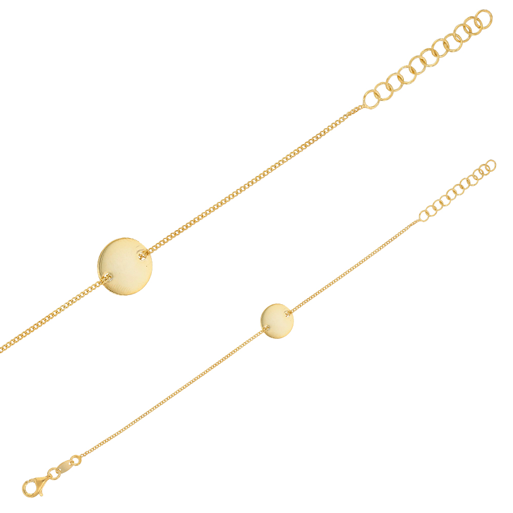Bracelet en argent doré rhodié 925/1000 - rond - UNE HISTOIRE DE COEUR
