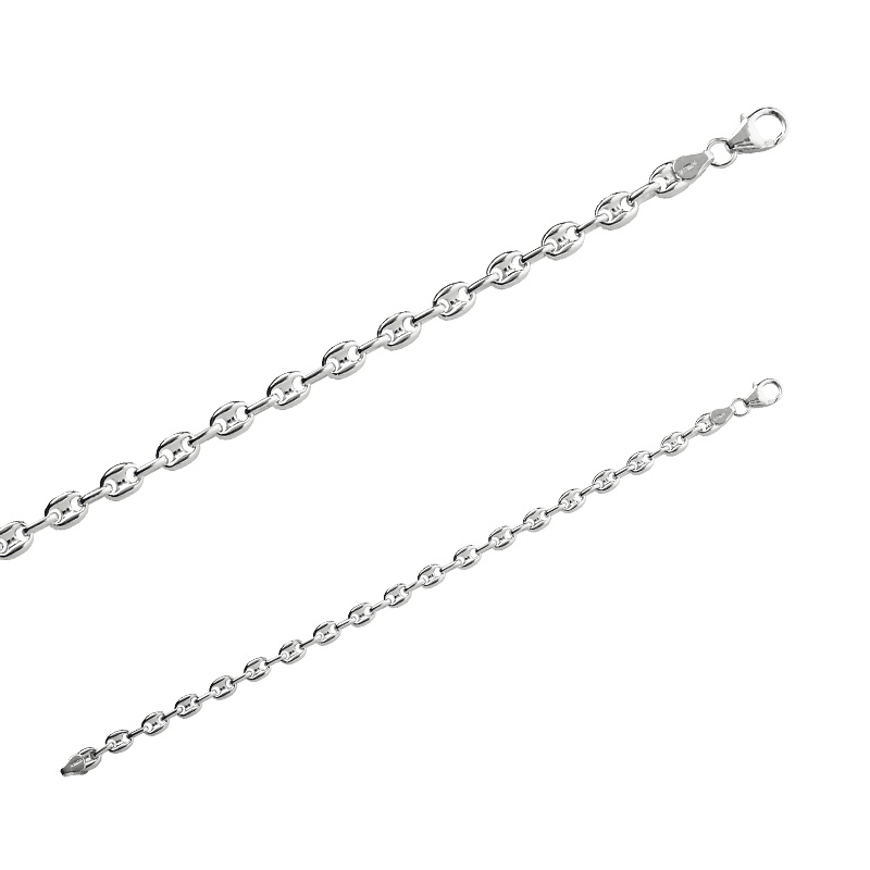 Bracelet en argent 925/1000 - maille grain de café