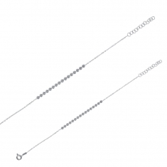 Bracelet en argent rhodié 925/1000 - petits ronds brillants