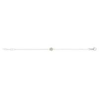 Bracelet en argent rhodié avec fleur