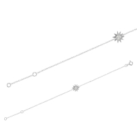 Bracelet en argent rhodié orné d'un soleil avec oxydes de zirconium