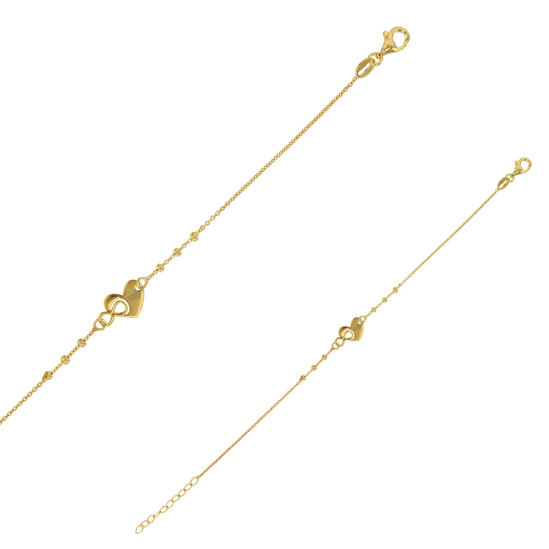 Bracelet en forme de coeur avec un infini en argent 925/1000 doré