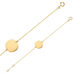 Bracelet en Or 750/1000 avec médaille ronde