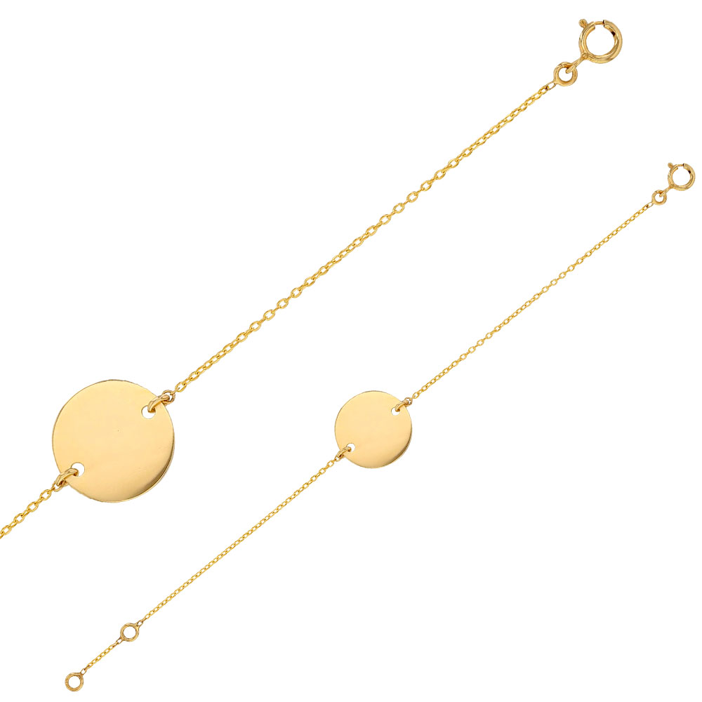 Bracelet en Or 750/1000 avec médaille ronde