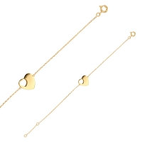 Bracelet en plaqué or, ajourés d'un coeur