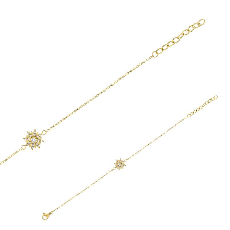Bracelet étoile acier ornée d'oxydes de zirconium