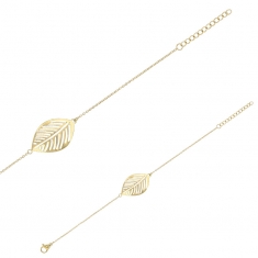 Bracelet feuille ajourée acier