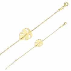 Bracelet Feuille en argent 925/1000 doré