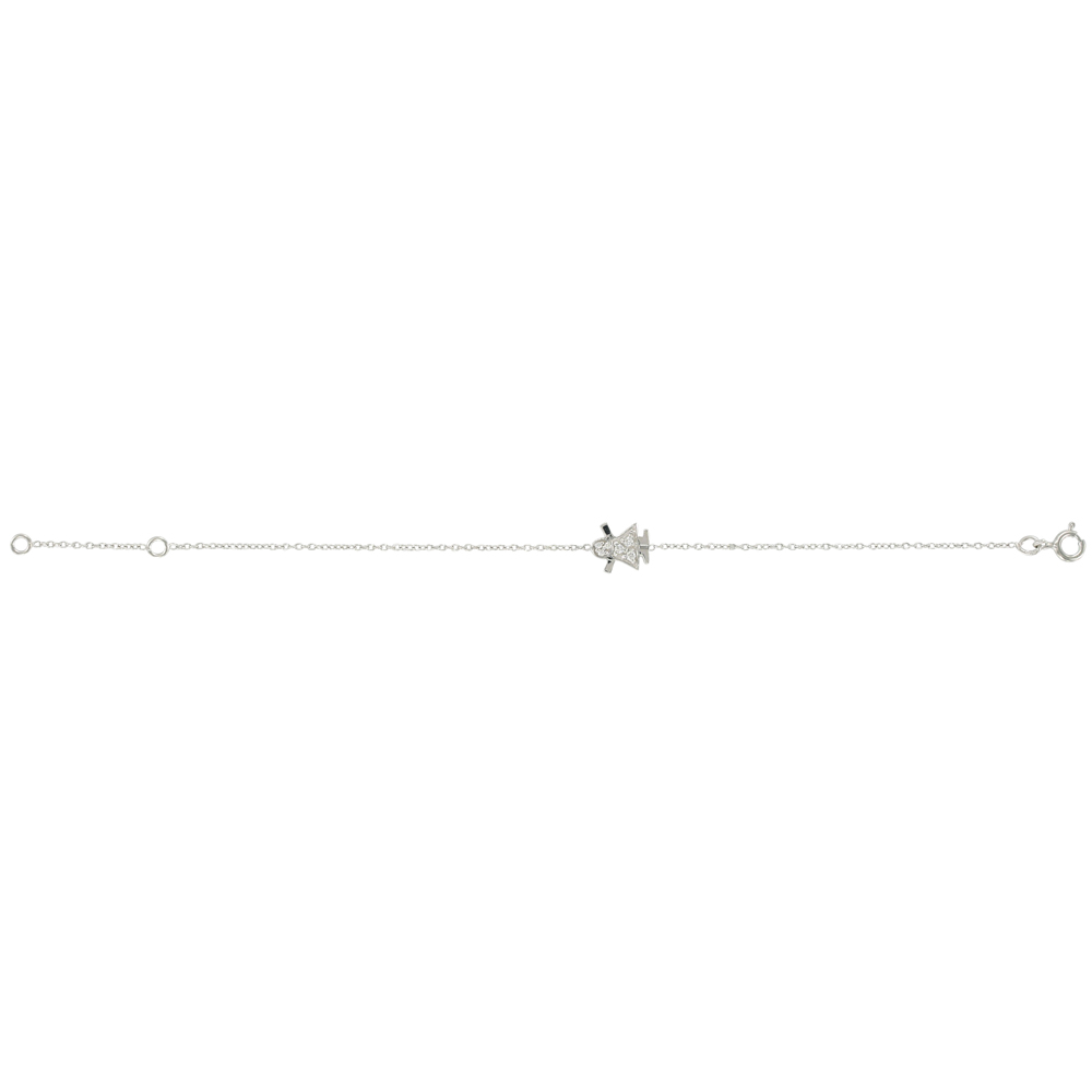 Bracelet fillette en argent rhodié et oxyde de zirconium