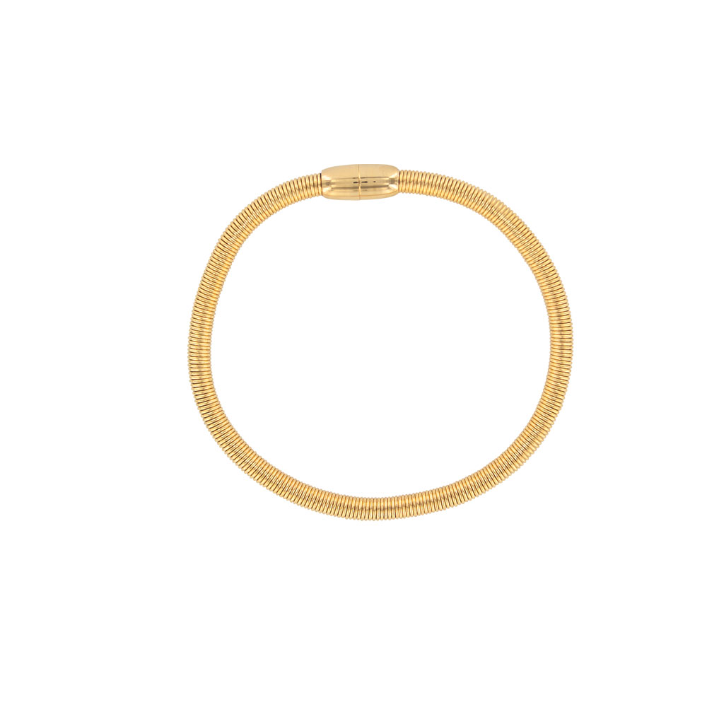Bracelet fin effet ressort en acier fermoir aimanté