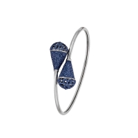 Bracelet flexible en acier avec embouts pailletés bleus