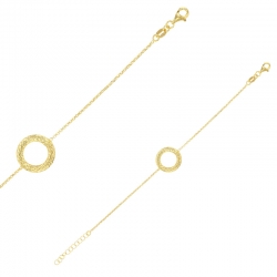 Bracelet forme cercle ciselé en argent 925/1000 doré