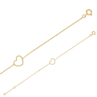 Bracelet forme coeur ajouré et torsadé, Plaqué or
