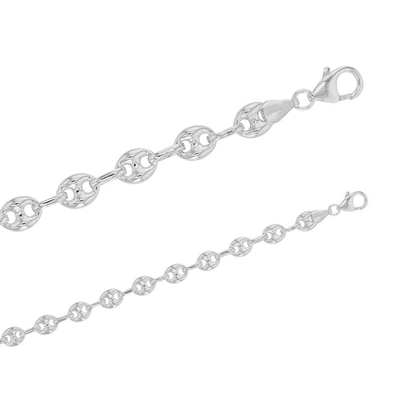 Bracelet grain de café, argent 925/1000