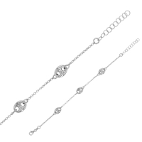 Bracelet grains de café en argent 925/1000 platiné