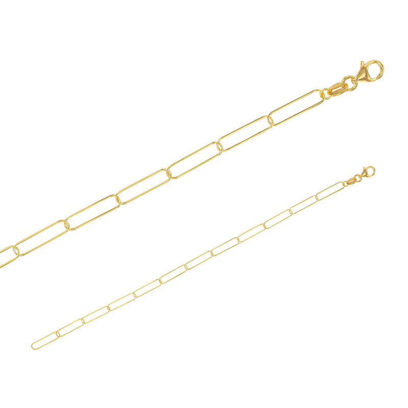 Bracelet grande maille mode en argent 925/1000 rhodié