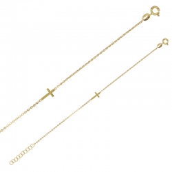 Bracelet GYPSY MARIA avec croix en Argent 925/1000 platiné