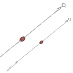 Bracelet GYPSY MARIA en Argent 925/1000 rhodié - médaille miraculeuse avec émail rose