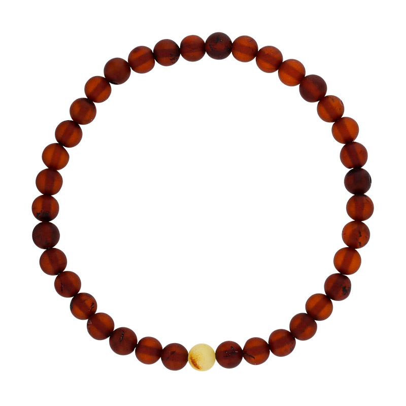 Bracelet homme élastique ambre cognac et miel