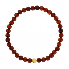 Bracelet homme élastique ambre cognac et miel
