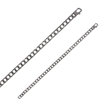 Bracelet homme maille cubique, argent 925/1000 vieilli