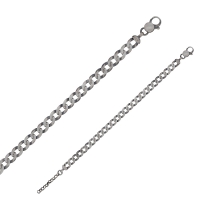 Bracelet homme maille élargie en argent 925/1000 vieilli