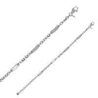 Bracelet homme maille forçat en argent 925/1000 rhodié