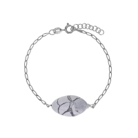 Bracelet Howlite, chaîne argent 925/1000 platiné