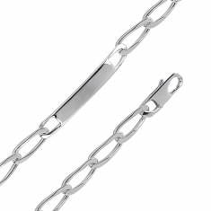 Bracelet identité en Argent 925/1000 - maille cheval