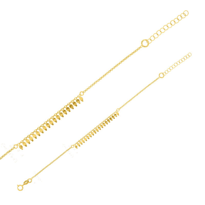 Bracelet INDIA orné de pampilles en argent 925/1000 rhodié