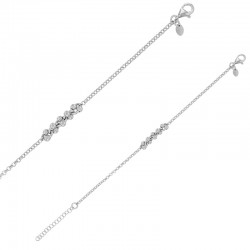 Bracelet infinis entrelacés avec boules maille jaseron, argent 925/1000 rhodié