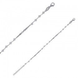 Bracelet infinis et perles de culture d'eau douce, argent 925/1000 rhodié