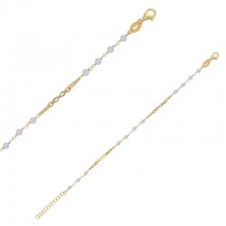 Bracelet infinis et perles de culture d'eau douce, argent 925/1000 rhodié