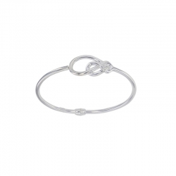 Bracelet jonc articulé de forme torsadée double noeud argent rhodié 925/1000