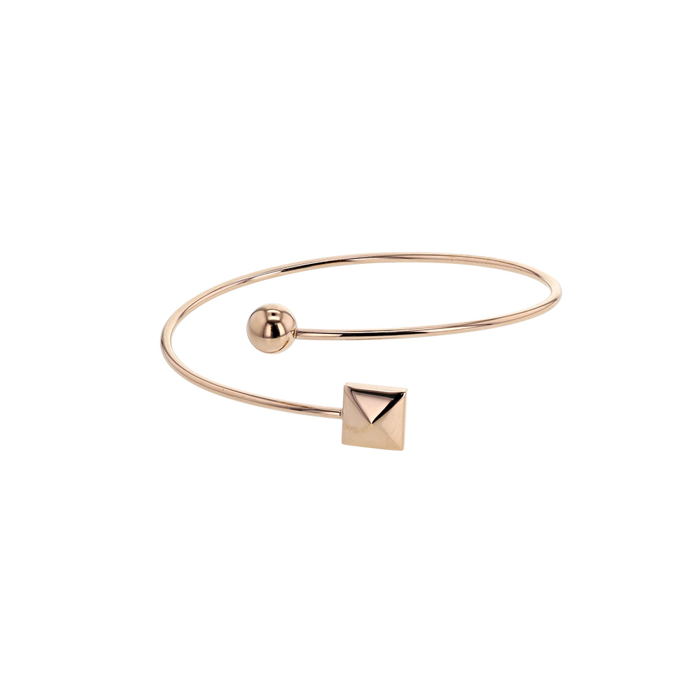 Bracelet jonc Carré et Boule en acier