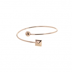 Bracelet jonc Carré et Boule en acier