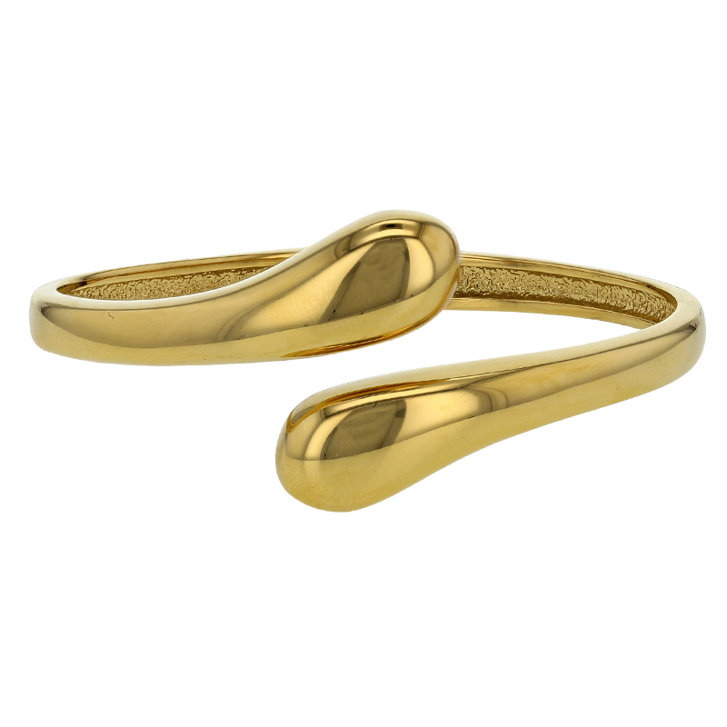 Bracelet jonc forme gouttes en acier doré