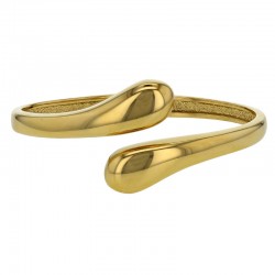 Bracelet jonc forme gouttes en acier doré