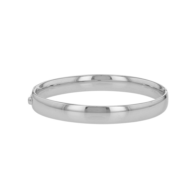 Bracelet jonc large aspect lisse en argent 925/1000