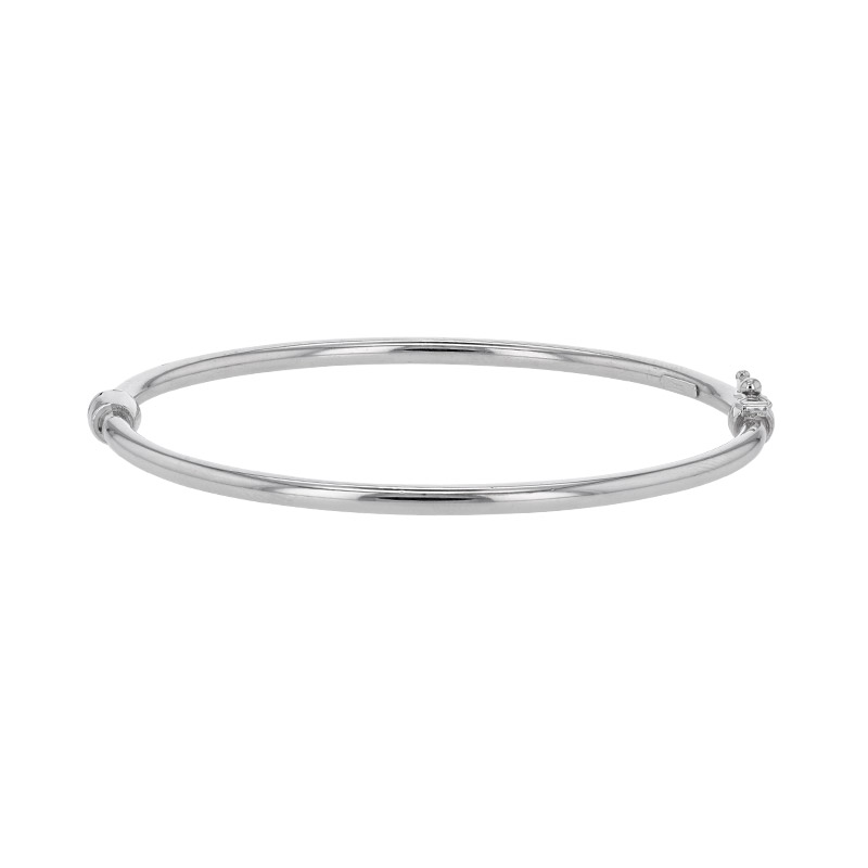 Bracelet jonc lisse en argent 925/1000 rhodié