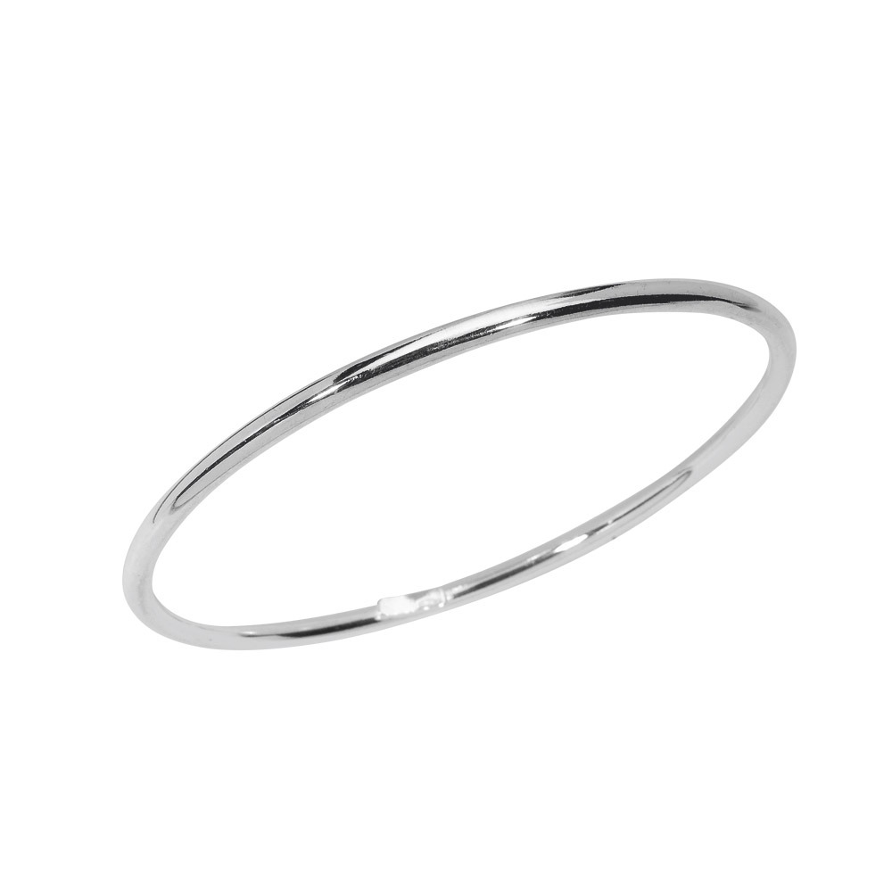 Bracelet jonc lisse 62mm, fil 3mm, argent 925/1000