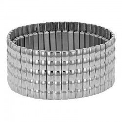 Bracelet jonc maille rectangulaire l 28mm en acier doré