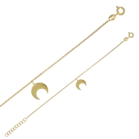 Bracelet LUNA en argent 925/1000 doré avec pampille lune