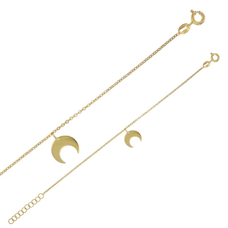 Bracelet LUNA en argent 925/1000 doré avec pampille lune