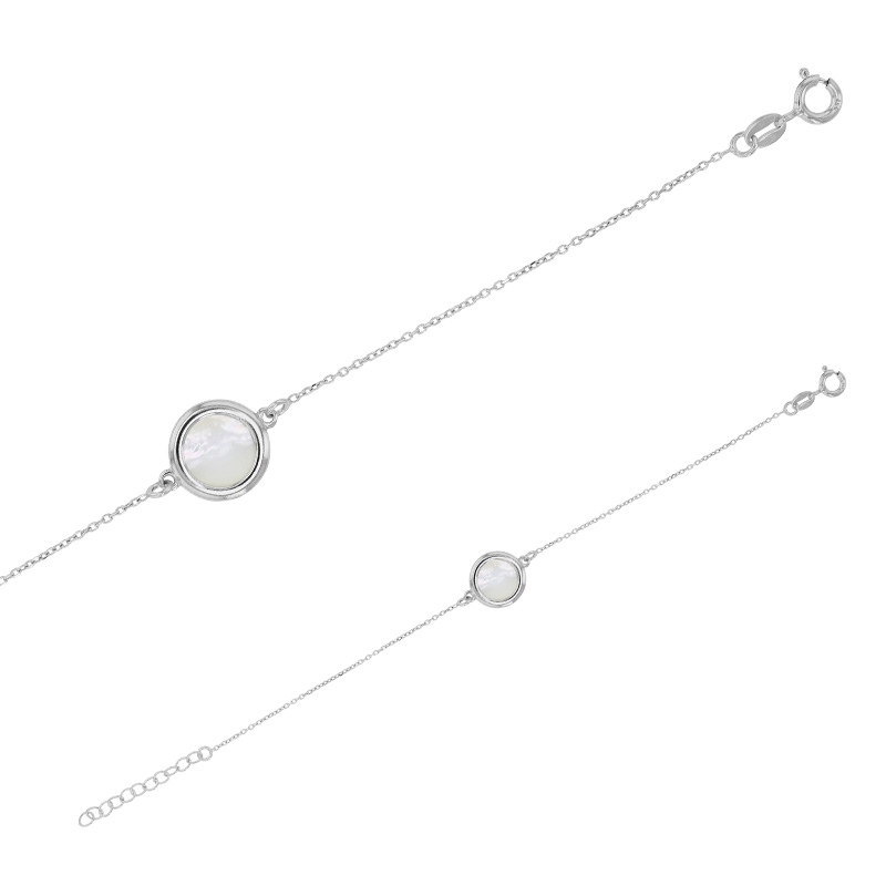 Bracelet MADRE PERLA argent 925/1000 rhodié avec nacre
