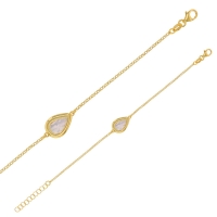 Bracelet MADRE PERLA en argent 925/1000 doré avec goutte en nacre
