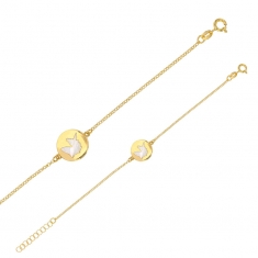 Bracelet MADRE PERLA en argent 925/1000 rhodié forme licorne avec nacre blanche