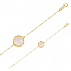 Bracelet MADRE PERLA en Argent doré 925/1000 avec motif rond en nacre