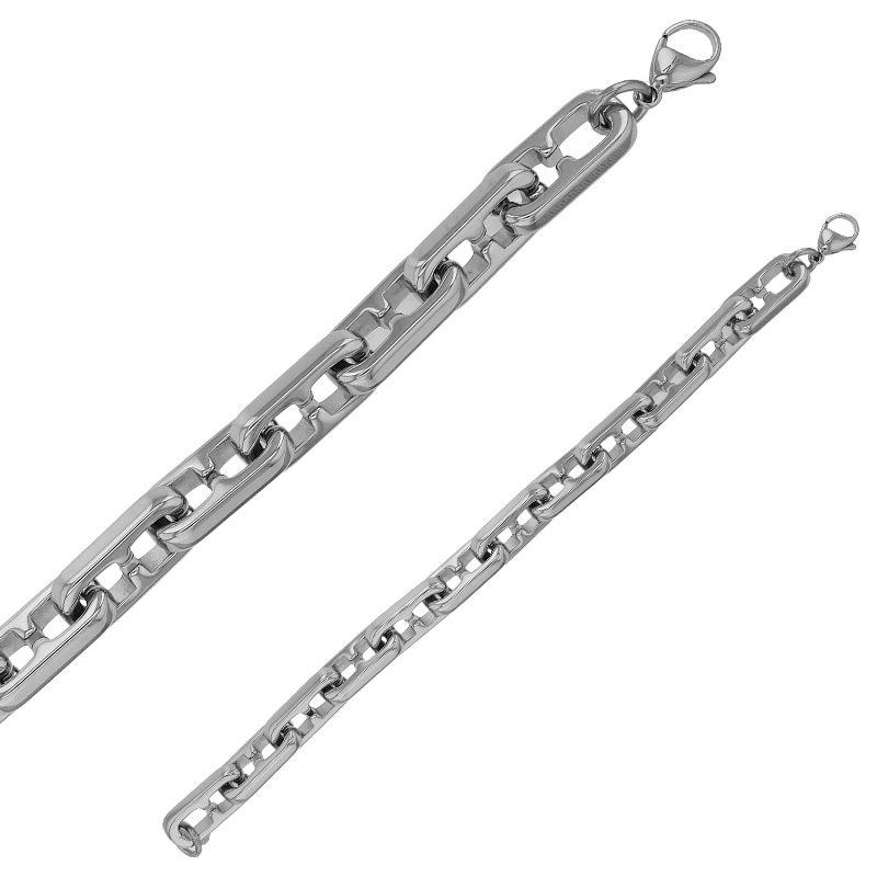 Bracelet maille allongée en acier
